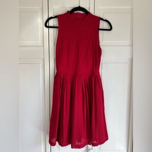 Deletta Anthropologie High-neck Red Swing Dress, size XS